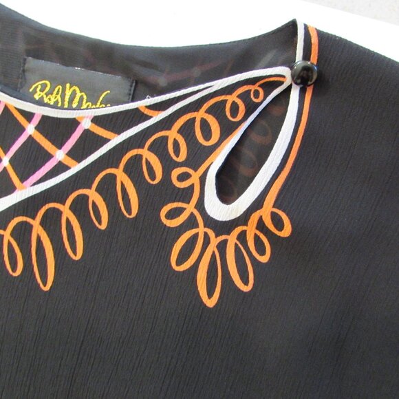 Bob Mackie Wearable Art Lined Abstract Floral Blouse Small - Picture 12 of 16